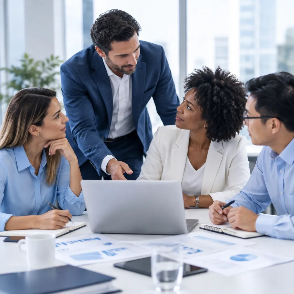 Business experts collaborating on a plan