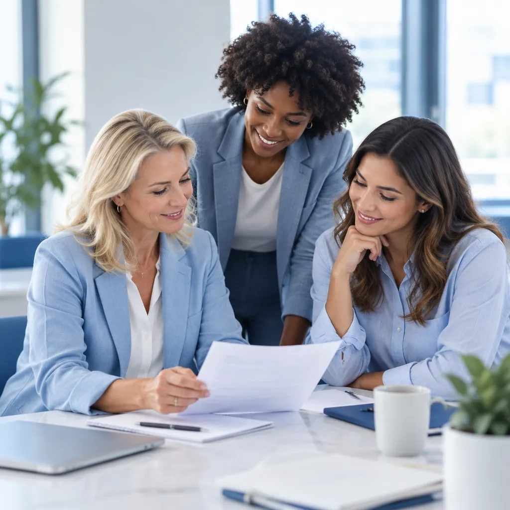 Colleagues sharing ideas around a table